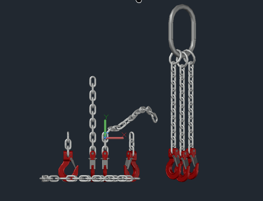 Chain Slings with latching Hooks- 3 leg Chain size 5/8 inch