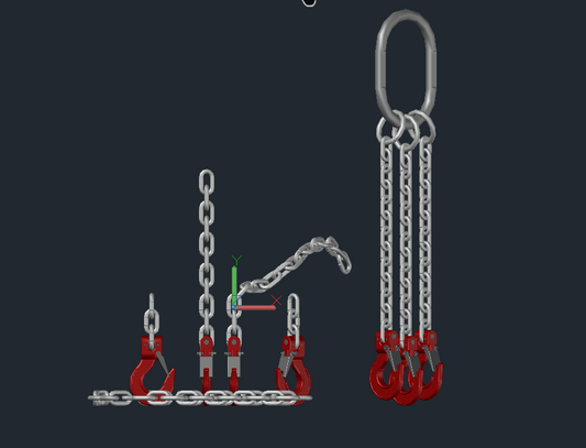 Chain Slings Grade Stainless Steel with latching Hooks- 3 leg Chain size 9/32 inch