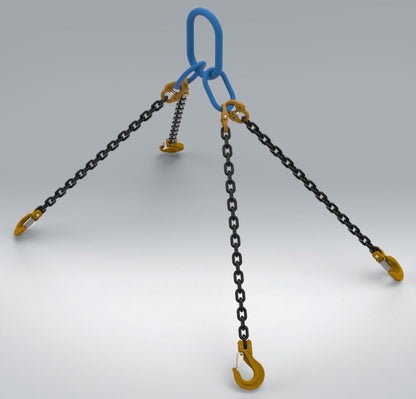 Chain Slings Grade Stainless Steel with latching Hooks- 4 leg Chain size 3/8 inch